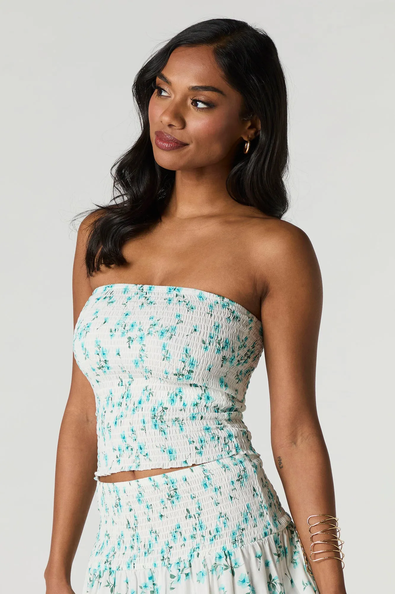 Floral Smocked Tube Top