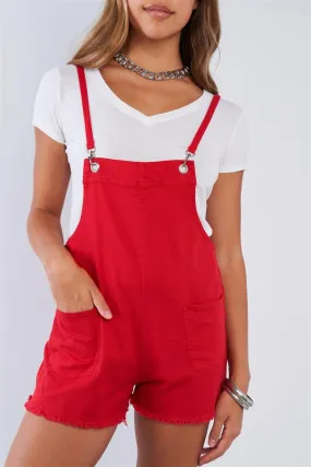 Fringe Hem Short Spring D-ring Sleeveless Romper