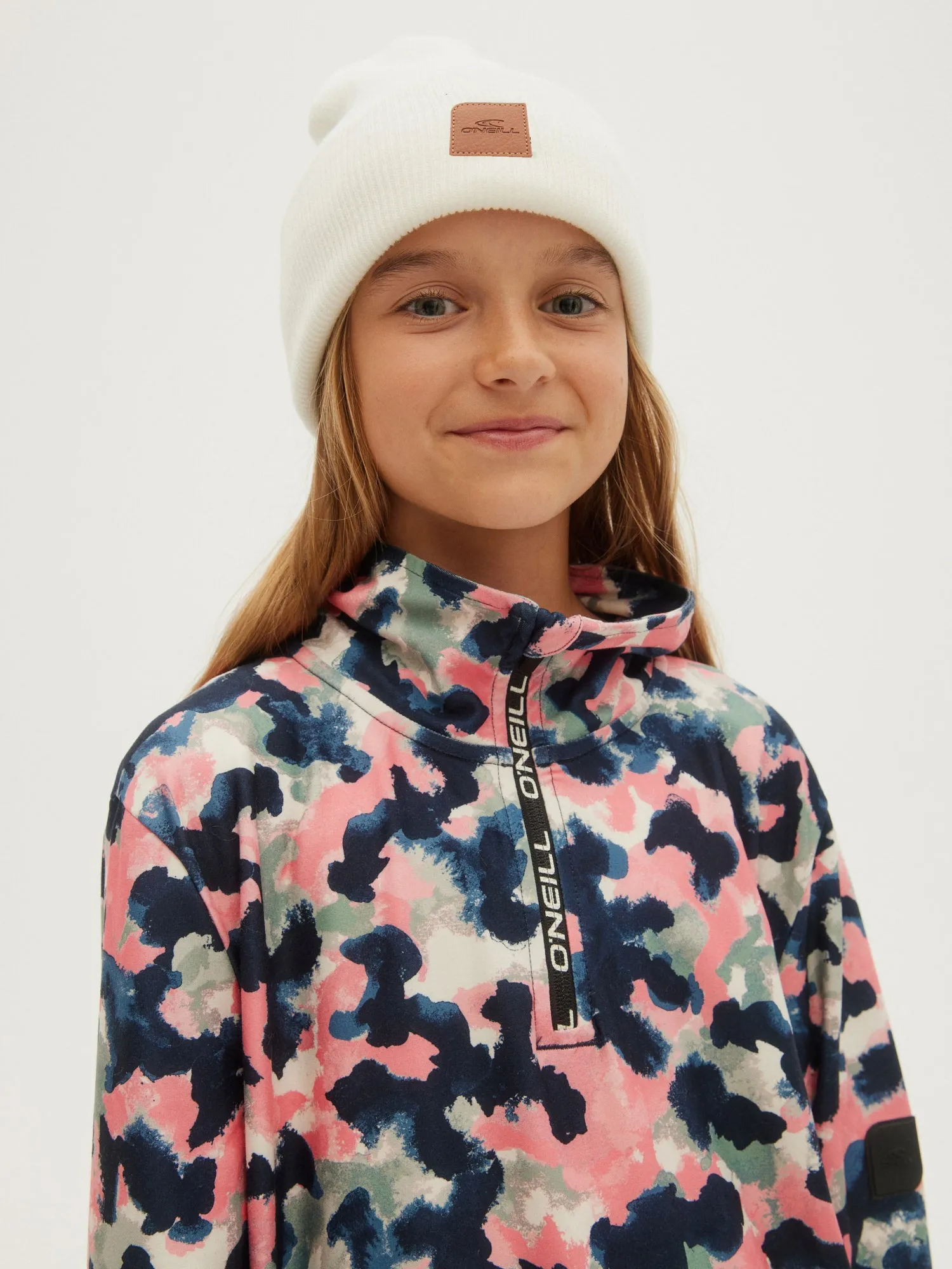 GIRLS PRINTED FLEECE HALF ZIP