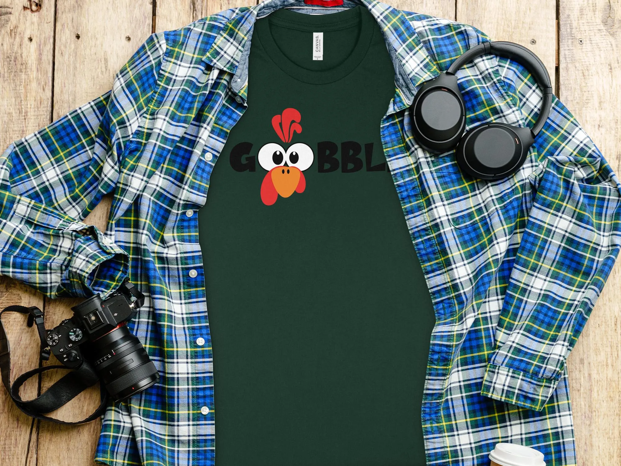 Gobble Turkey Face Shirt,Tank, Sweatshirt and Matching Family Shirts. Perfect for a Fall, Autumn or Thanksgiving Gift