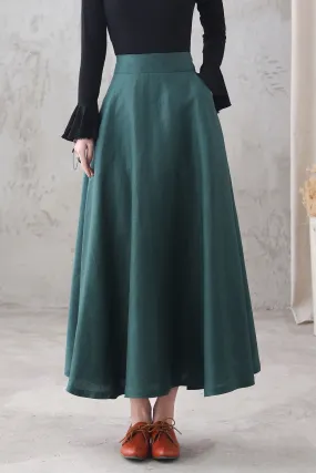 Green Swing Maxi Skirt for Women 3287