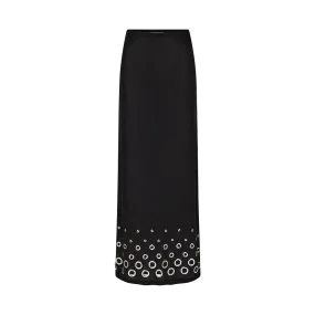 Grommet Maxi Skirt