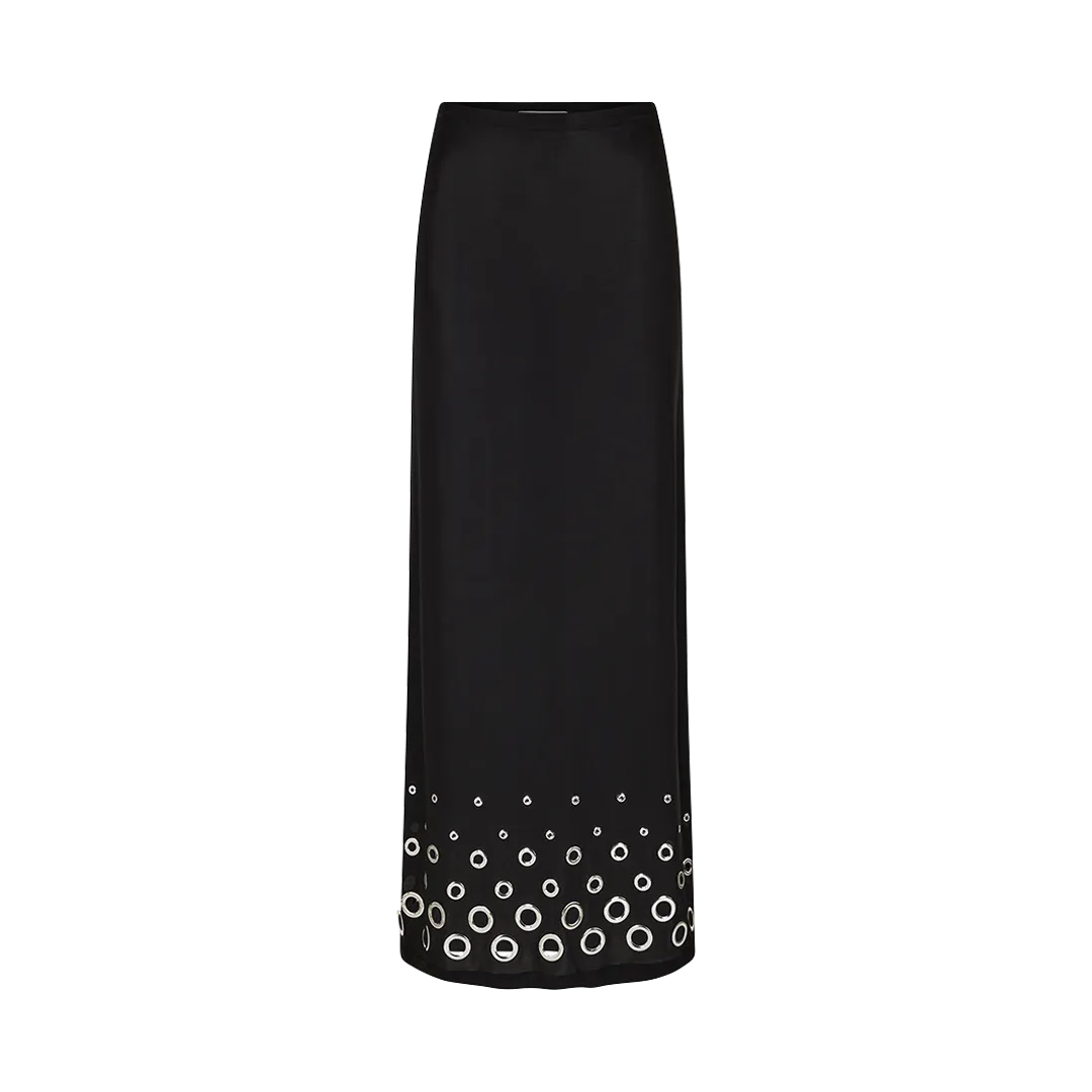 Grommet Maxi Skirt