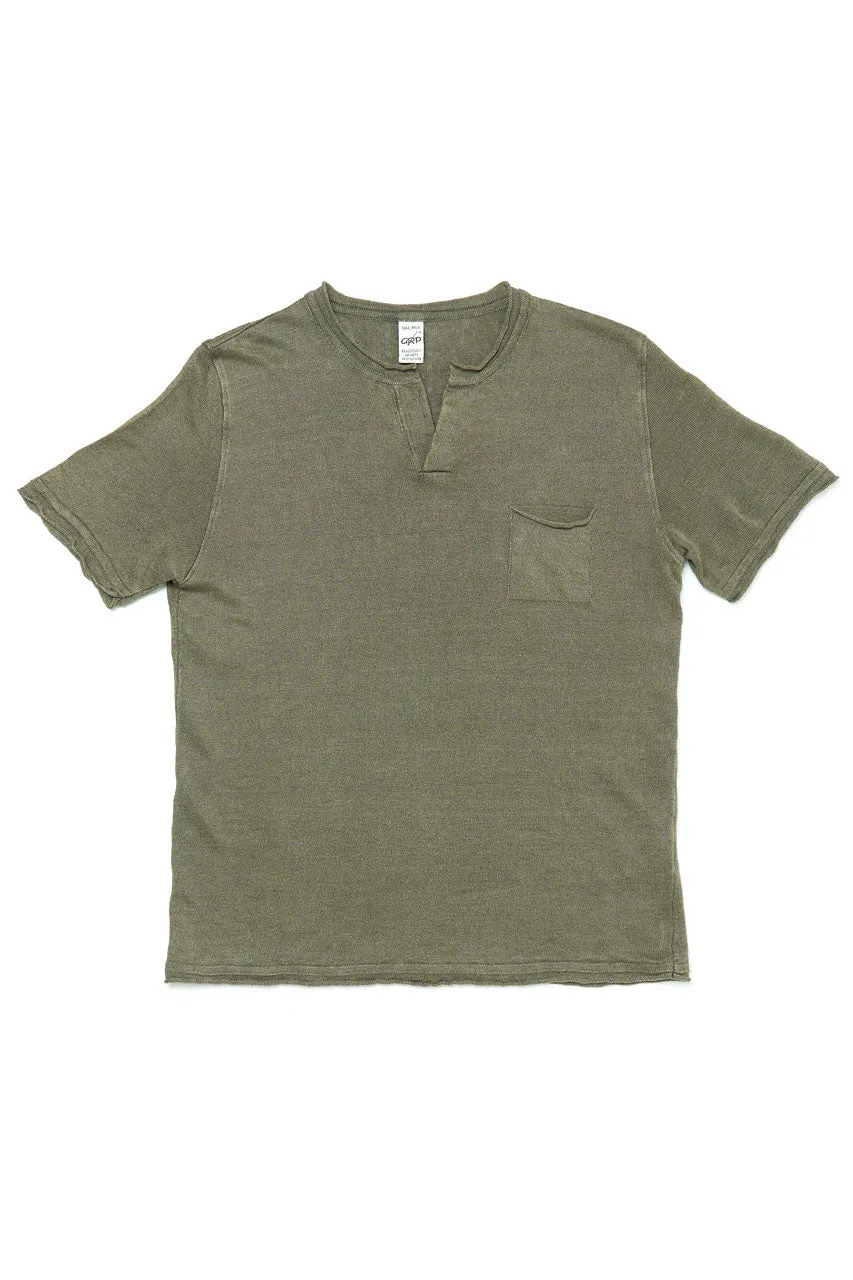 GRP Knitwear Neo Henley SF PL 10 Linen Knit Olive