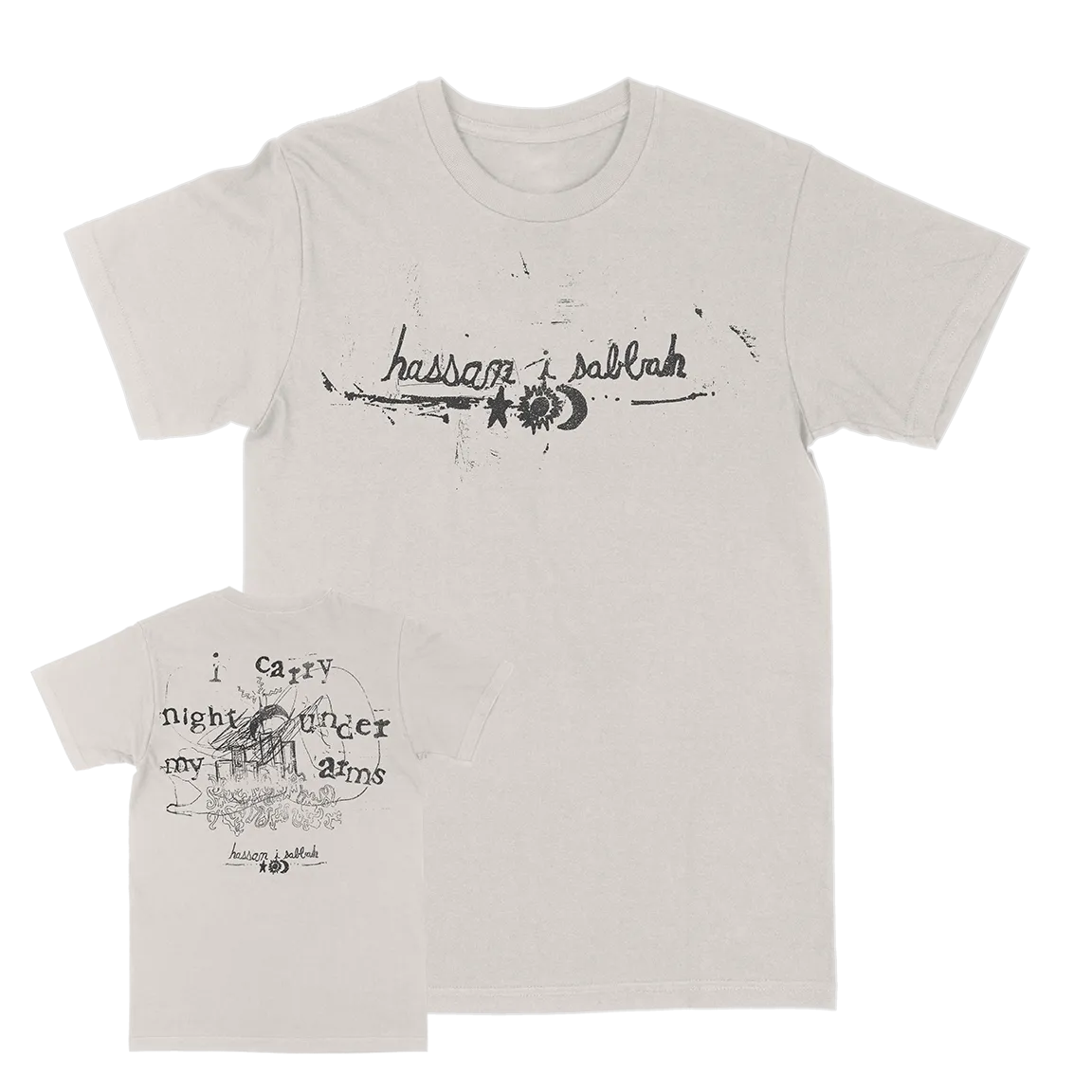 Hassan I Sabbah "I Carry Night Under My Arms" Vintage White T-Shirt