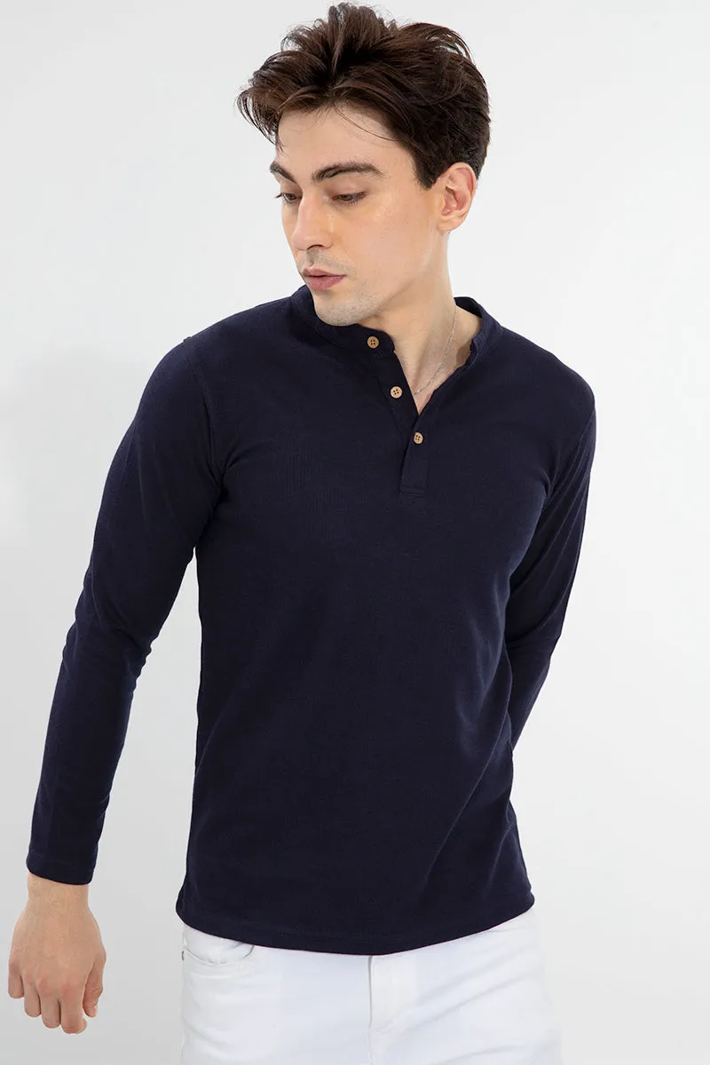 Henley Navy T-Shirt