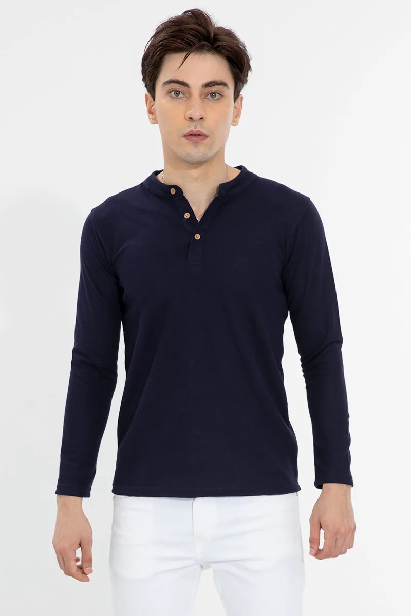 Henley Navy T-Shirt