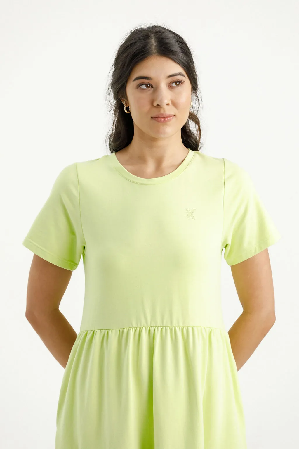 Homelee Kendall Dress - Lime with Mini X