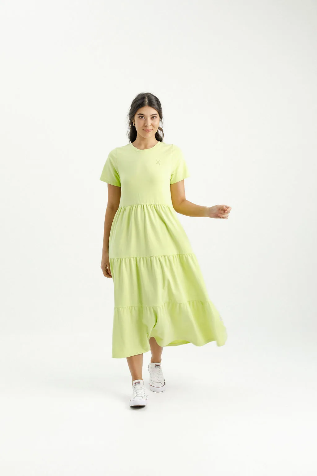 Homelee Kendall Dress - Lime with Mini X