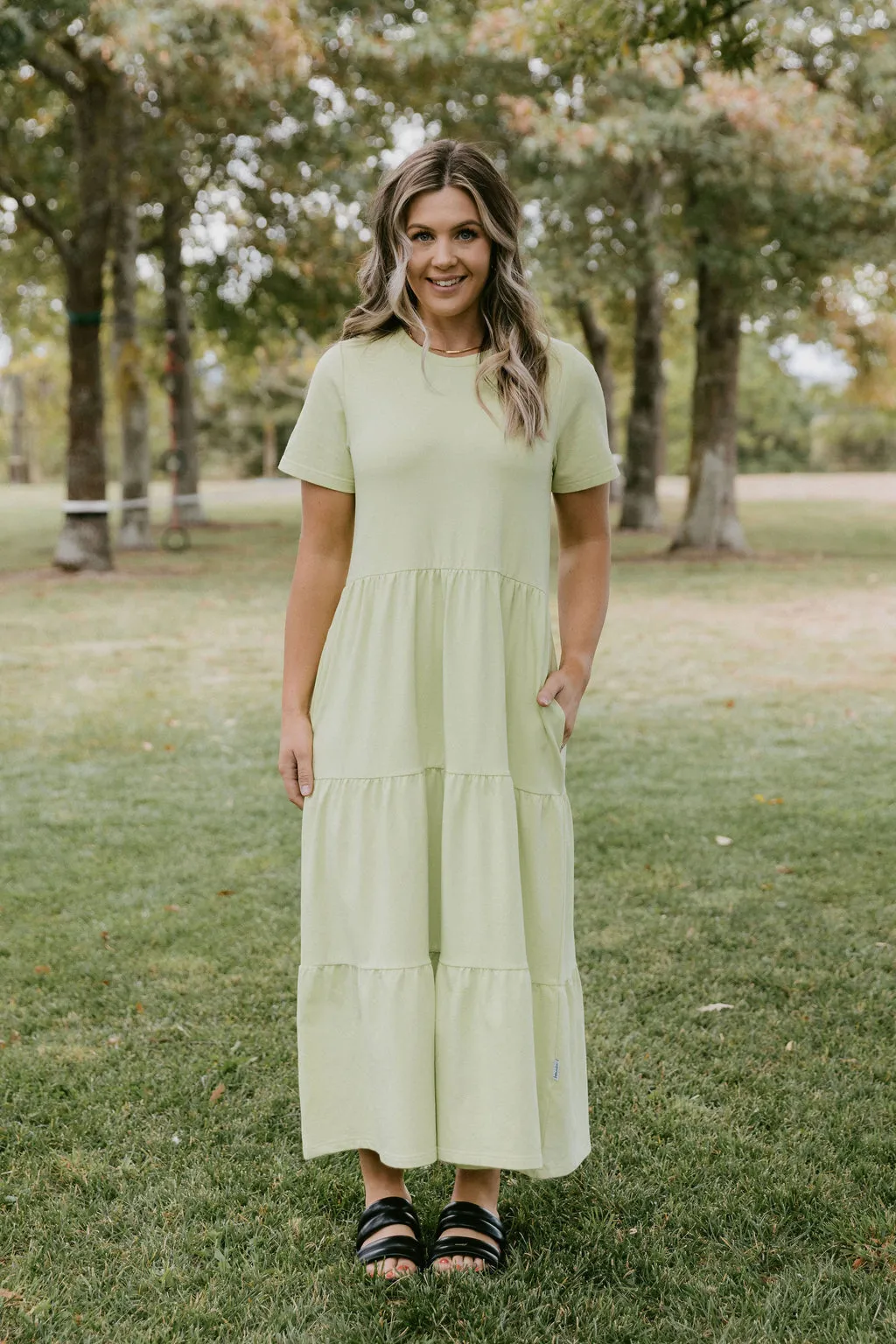 Homelee Kendall Dress - Lime with Mini X