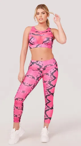 Hot Pink Snake Print Leggings