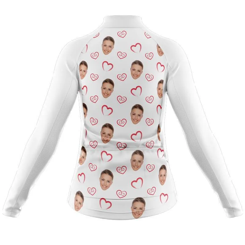 I heart you Custom Face Thermal Club Jersey (white)