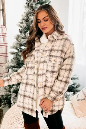 I Like You A Latte Plaid Shacket (Cream)