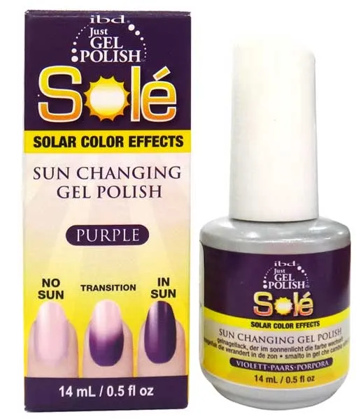 ibd Just Gel Polish Sole'- Solar Color Effects - Sun Changing Gel Polish Purple 0.5oz/14mL