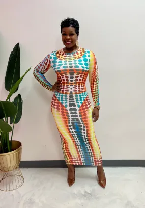 Illusion Bodycon Dress