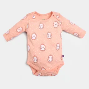 Infant Girls Cotton Romper Hedgehog - Peach
