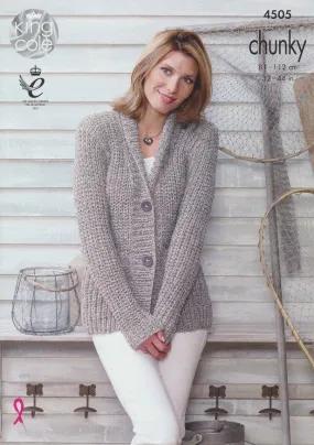 Jacket and Gilet in King Cole Authentic Chunky (4505)