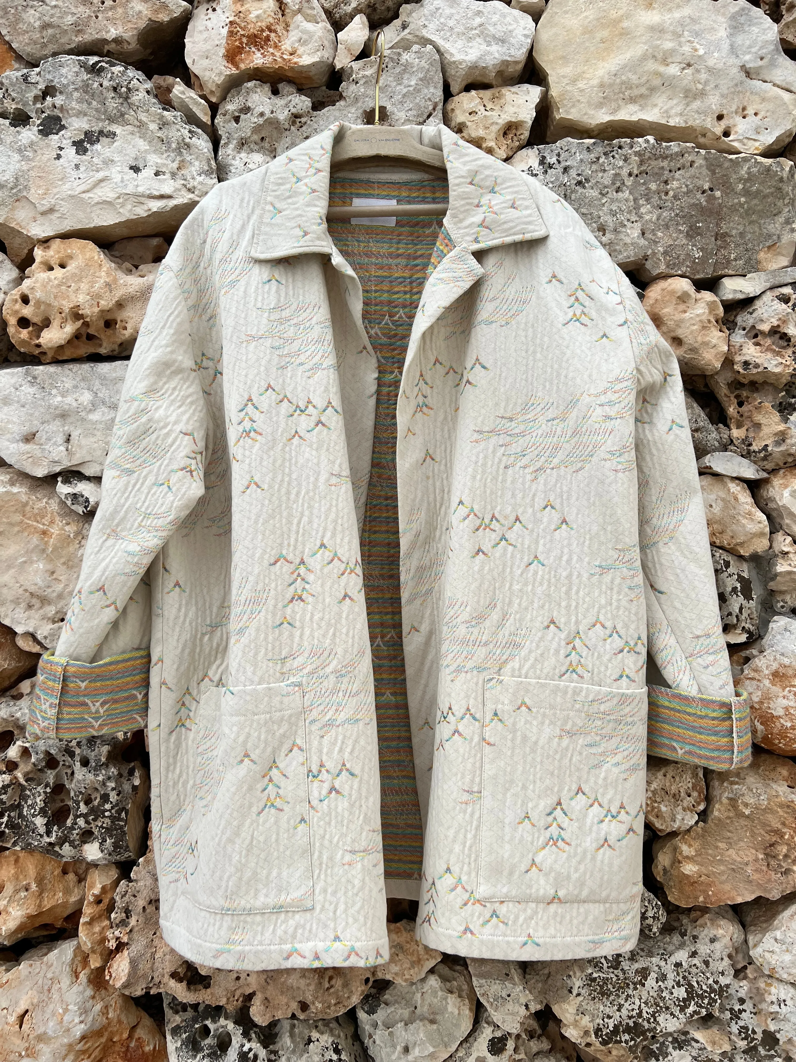 Jacket Women - Beige & Rainbow - Nuagy
