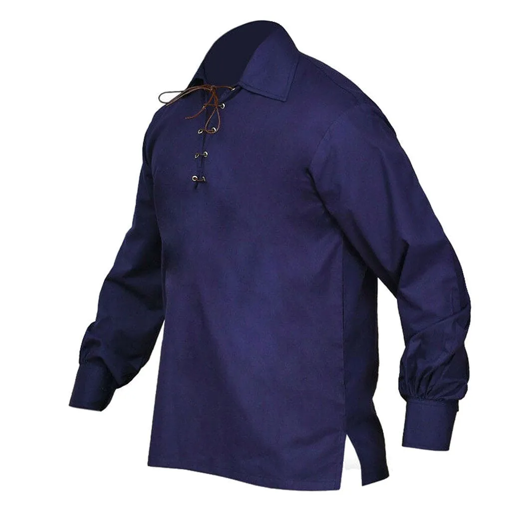 Jacobite Shirt Navy Blue Ghillie Shirt