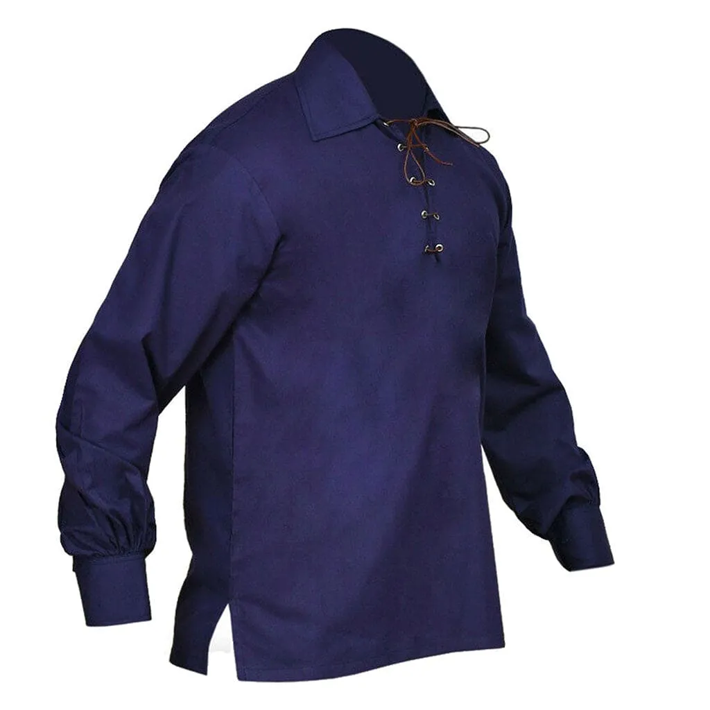 Jacobite Shirt Navy Blue Ghillie Shirt