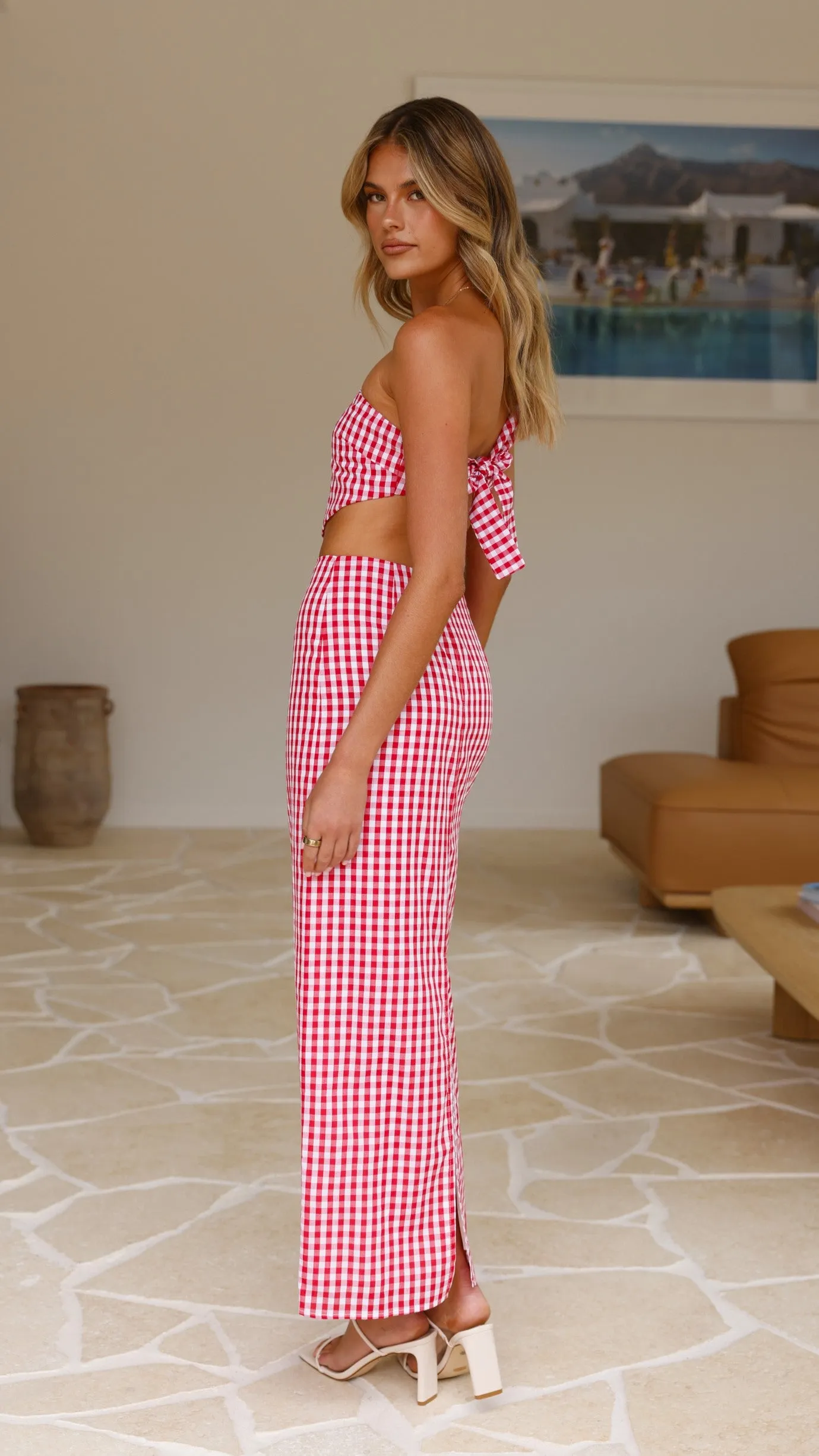 Jalena One Shoulder Top - Picnic Red
