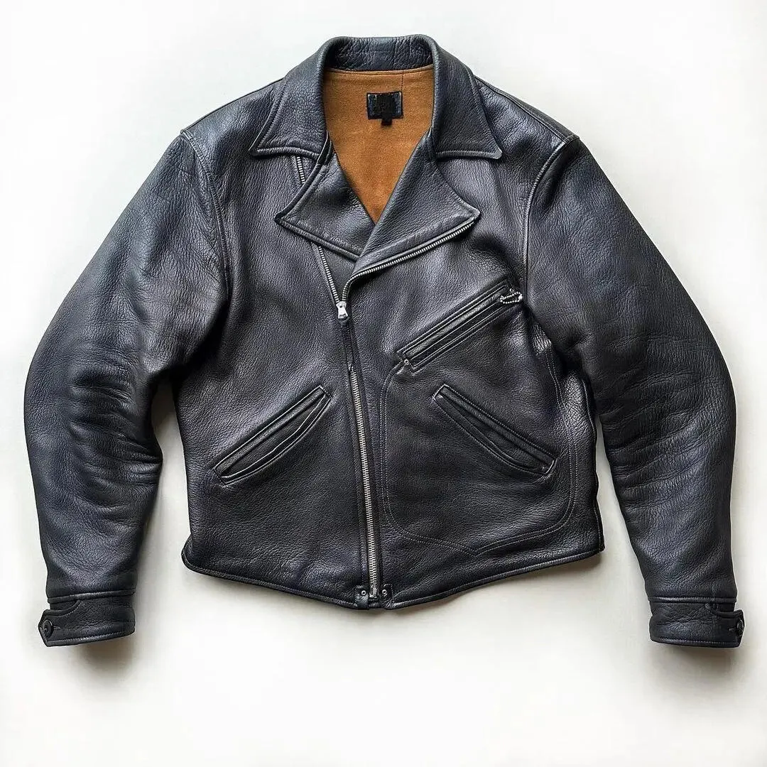 Jet Black Classic leather jacket