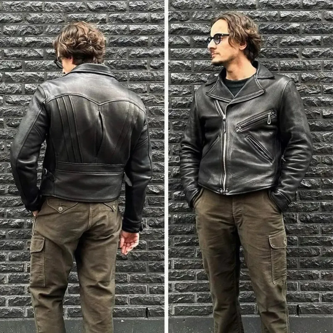Jet Black Classic leather jacket