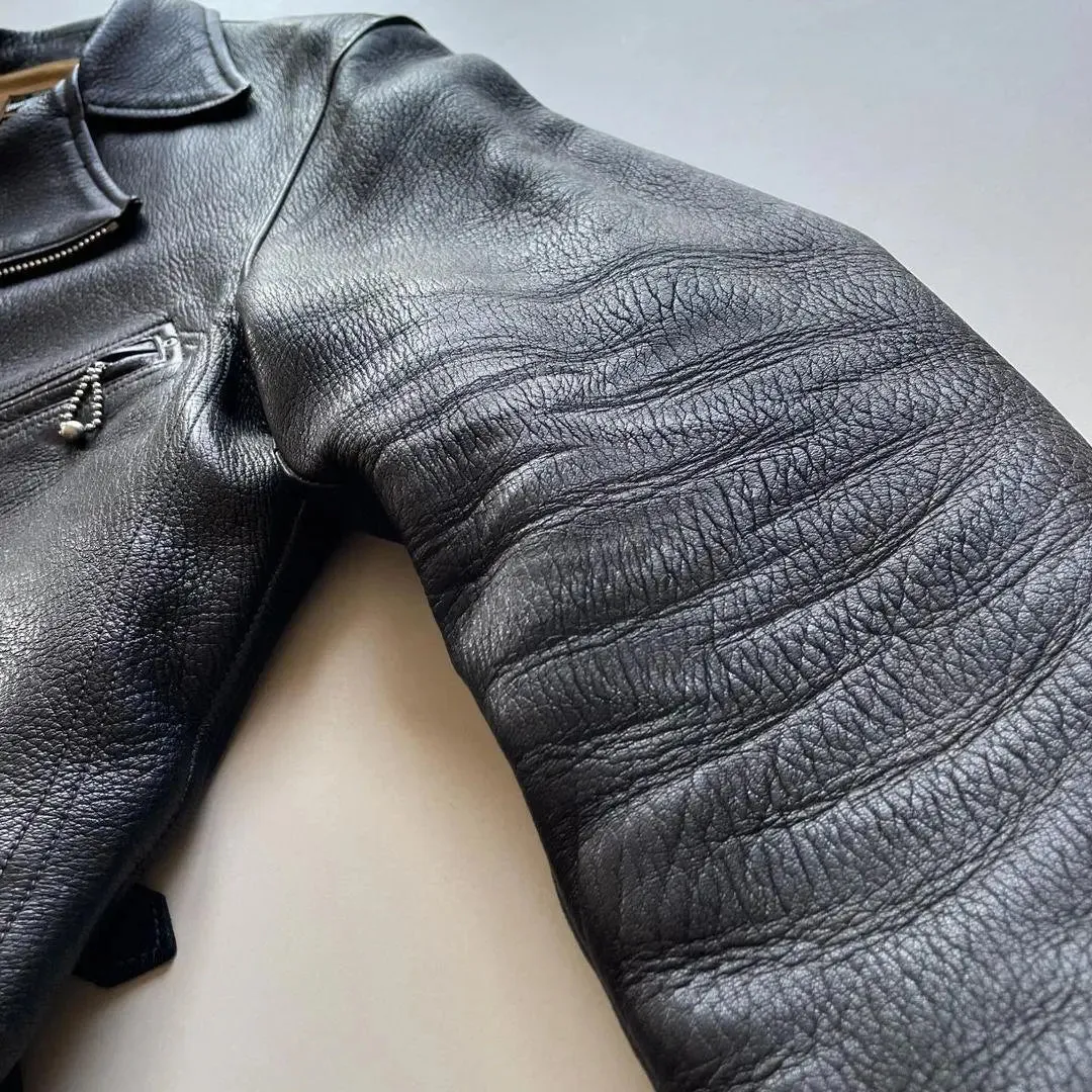 Jet Black Classic leather jacket