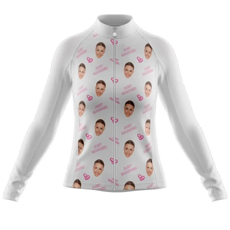 Just Married Custom Face Thermal Club Jersey (white)
