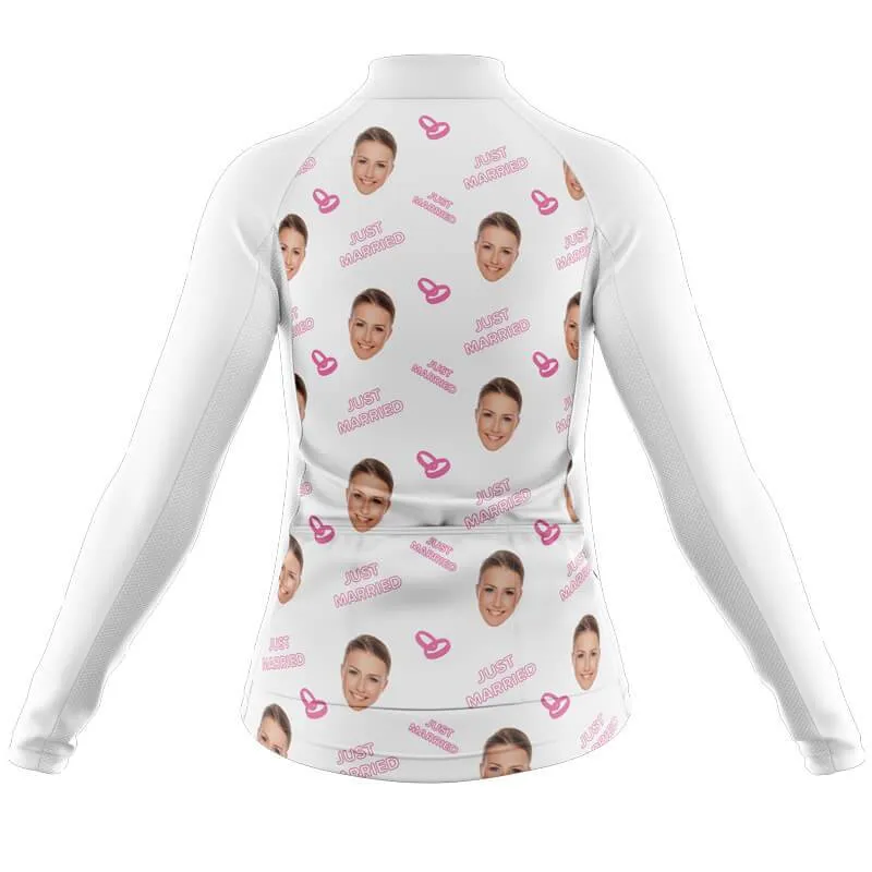 Just Married Custom Face Thermal Club Jersey (white)