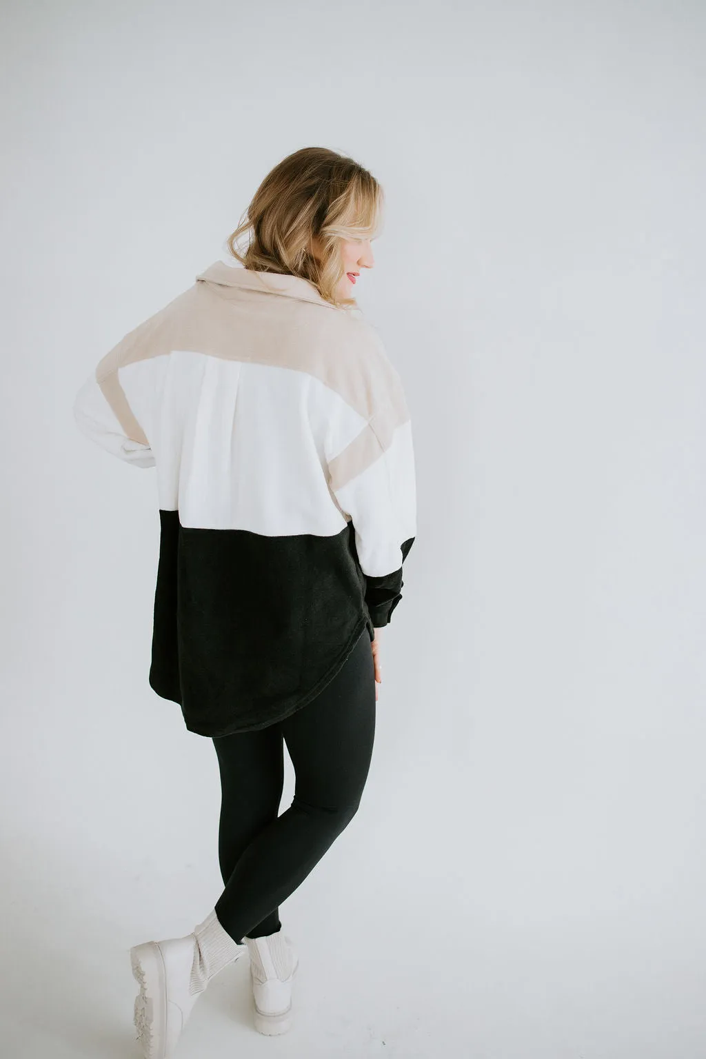 Kaelyn Colorblock Fleece Shacket