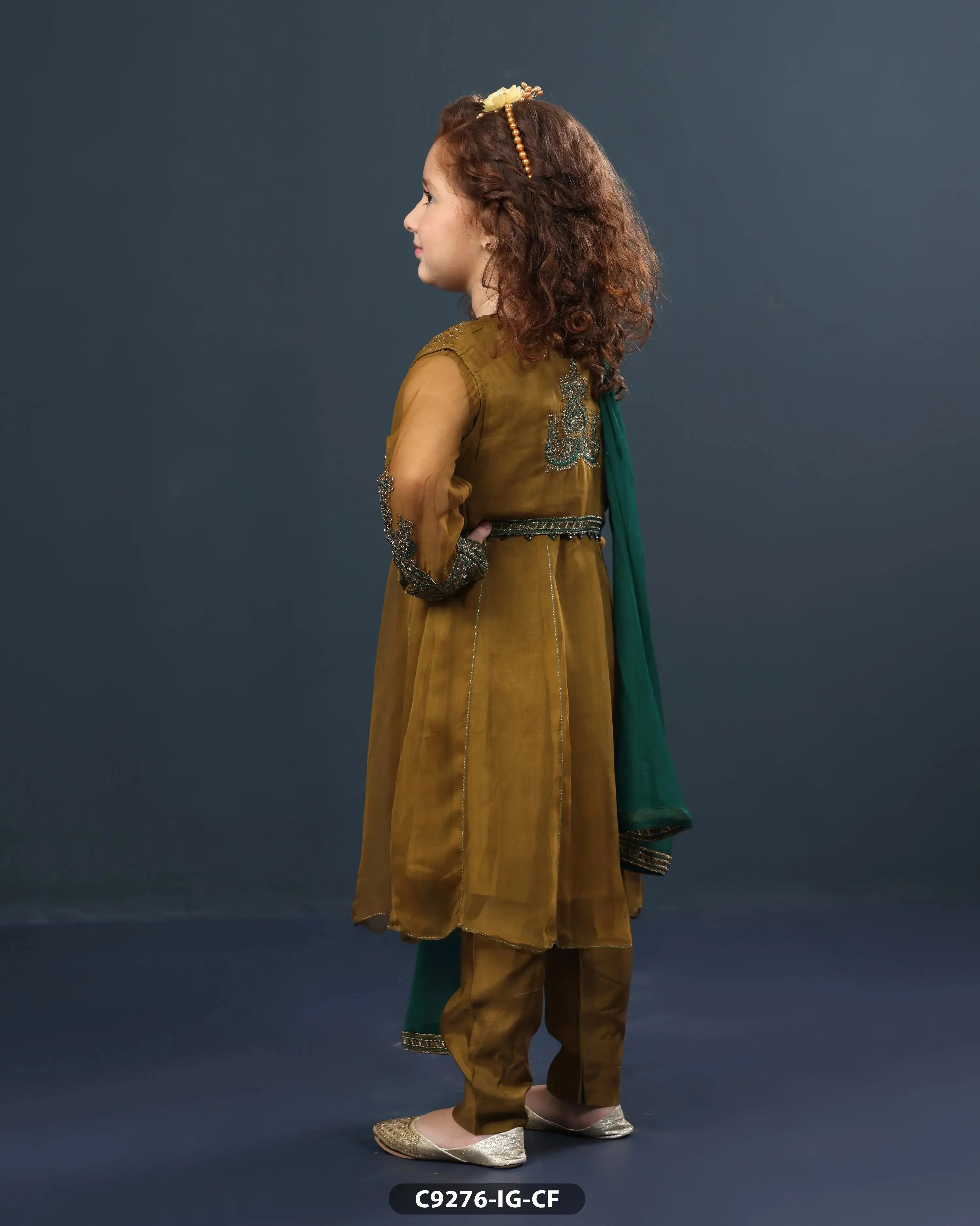 Kids Chiffon Embroidered Frock | 9276-IG-CF