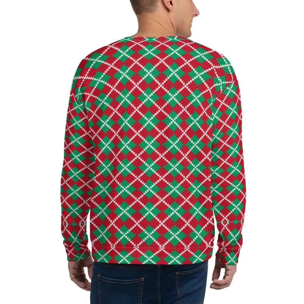Knit Argyle Christmas Pattern Men's Sweatshirt