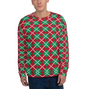 Knit Argyle Christmas Pattern Men's Sweatshirt