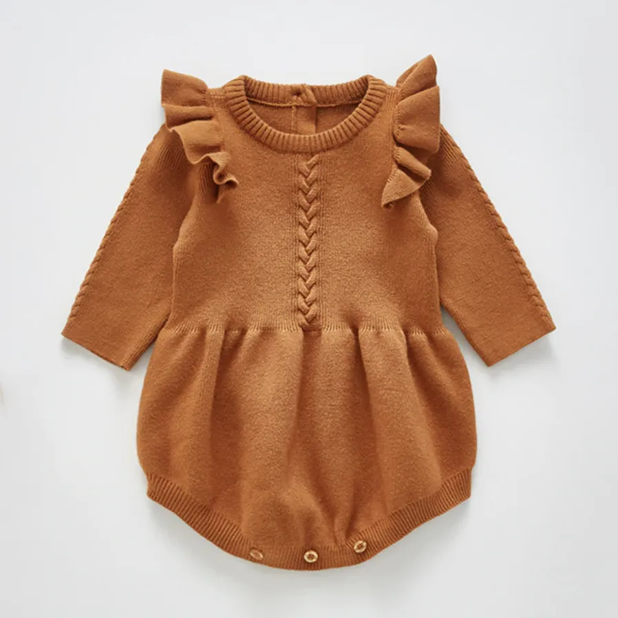 Knitted Romper - Burnt Orange