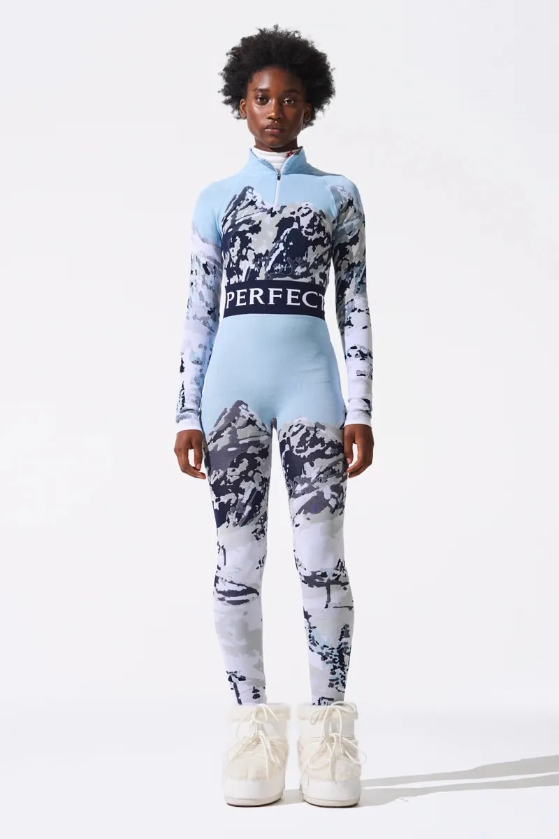 Landscape Print 1/4-Zip Base Layer Top