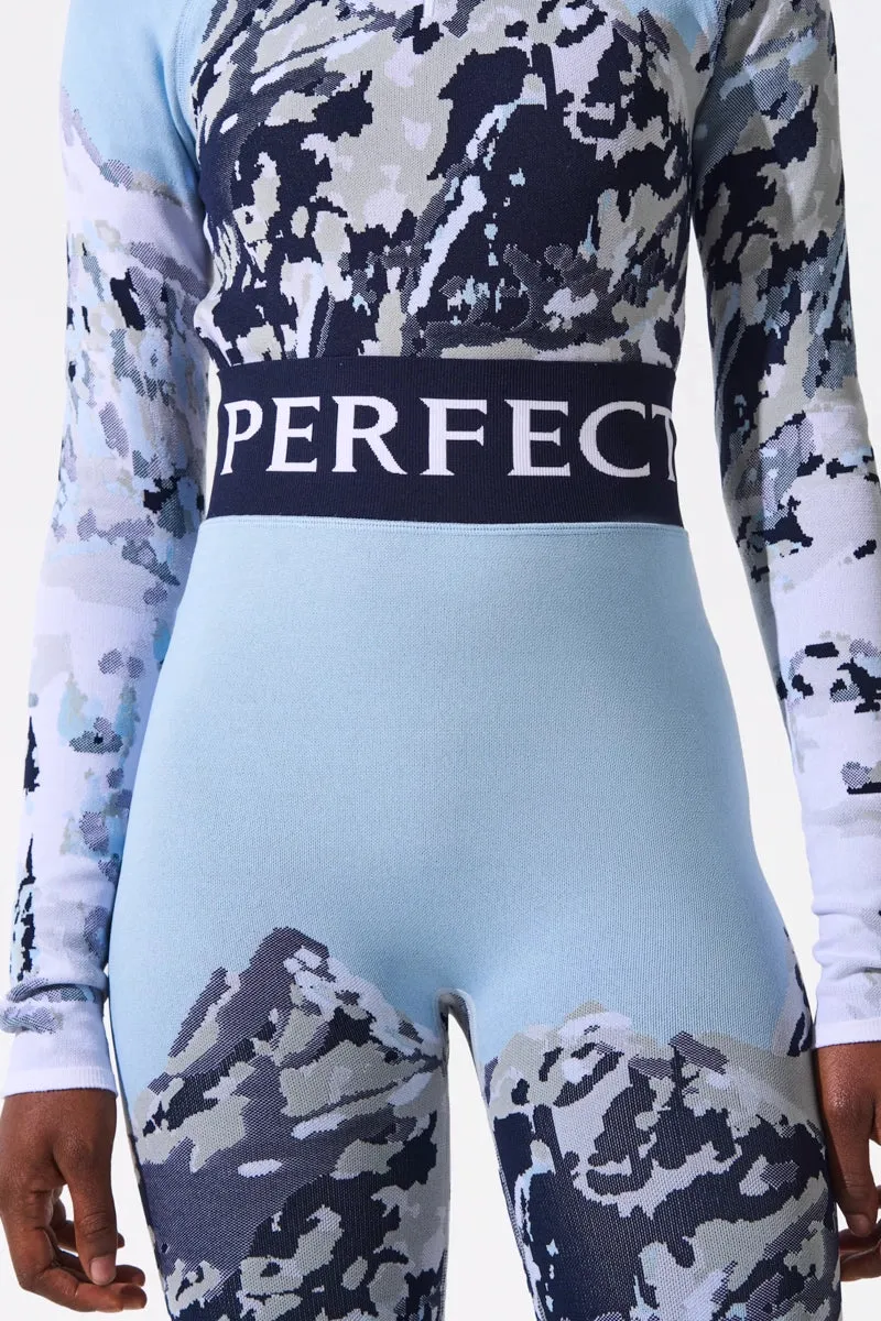 Landscape Print 1/4-Zip Base Layer Top