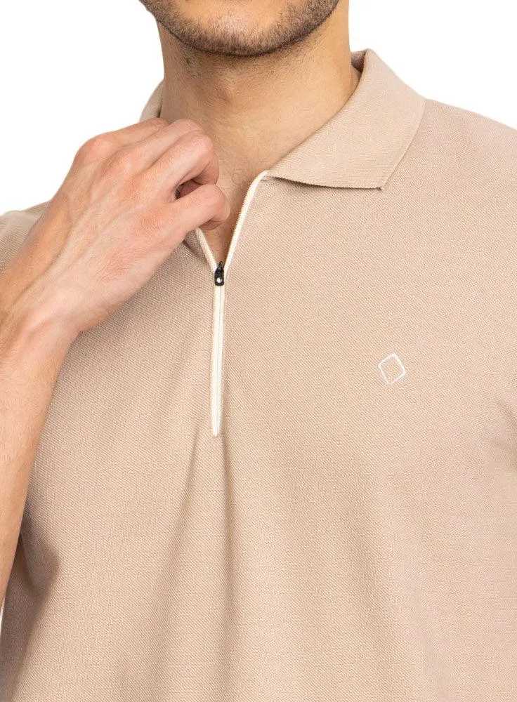Latte Zipper Polo
