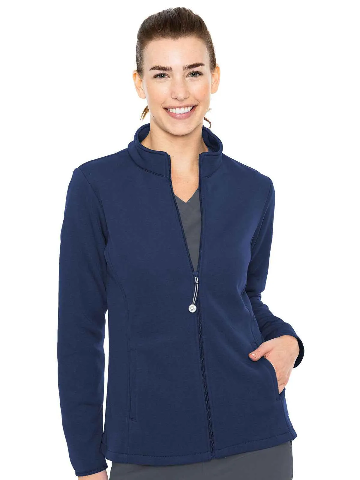 Layers - Women's Med Tech Zip Front Solid Scrub Jacket