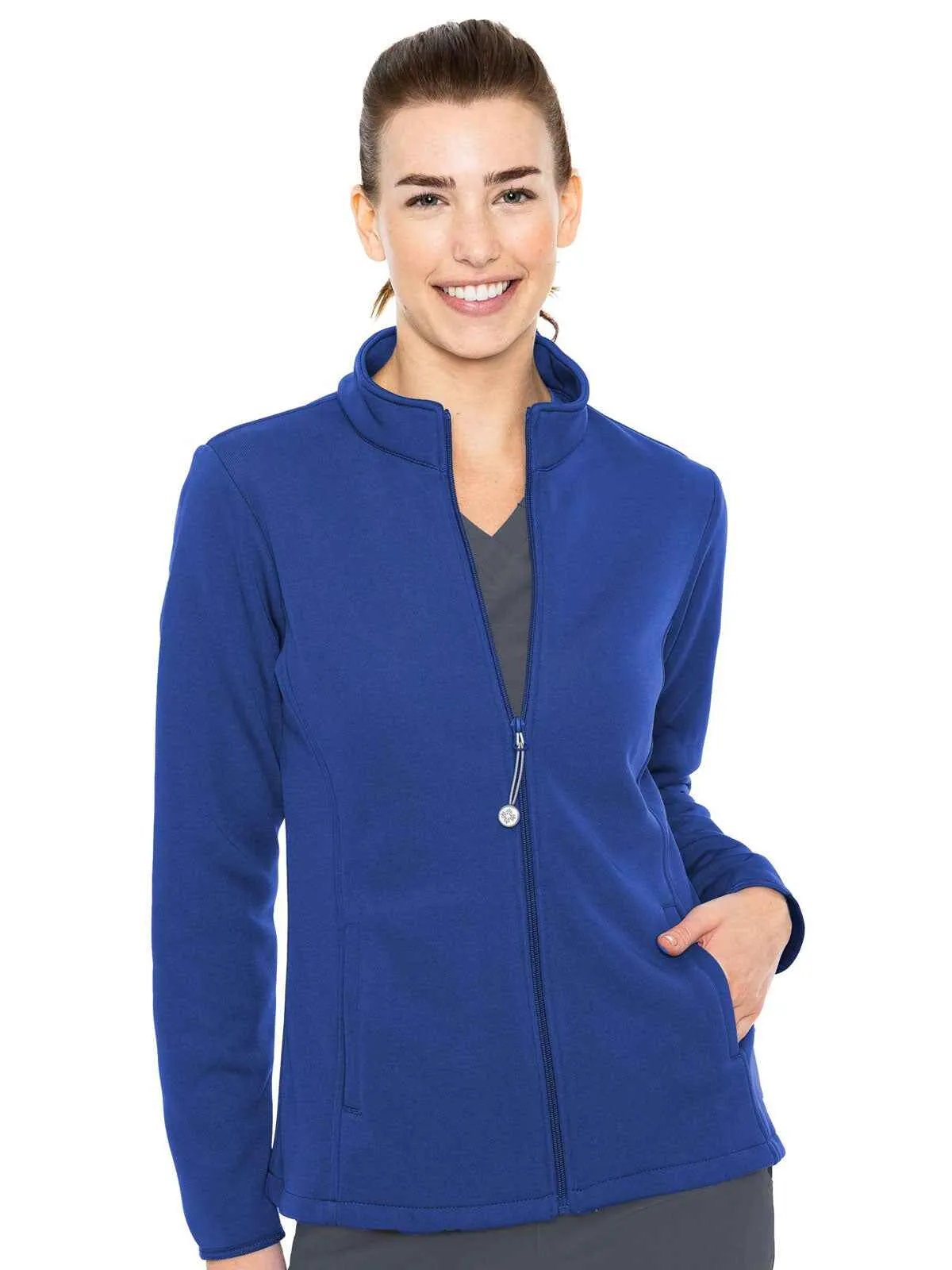 Layers - Women's Med Tech Zip Front Solid Scrub Jacket
