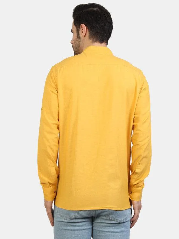Life Roads full sleeve casual yellow shirt for Men and boys