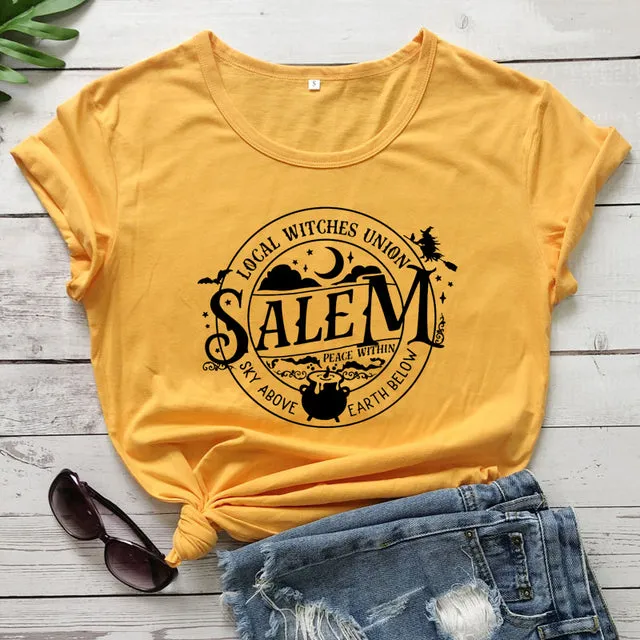 Local Witches Union Wiccan Salem T-shirt Short Sleeve - Sky Above Earth Below
