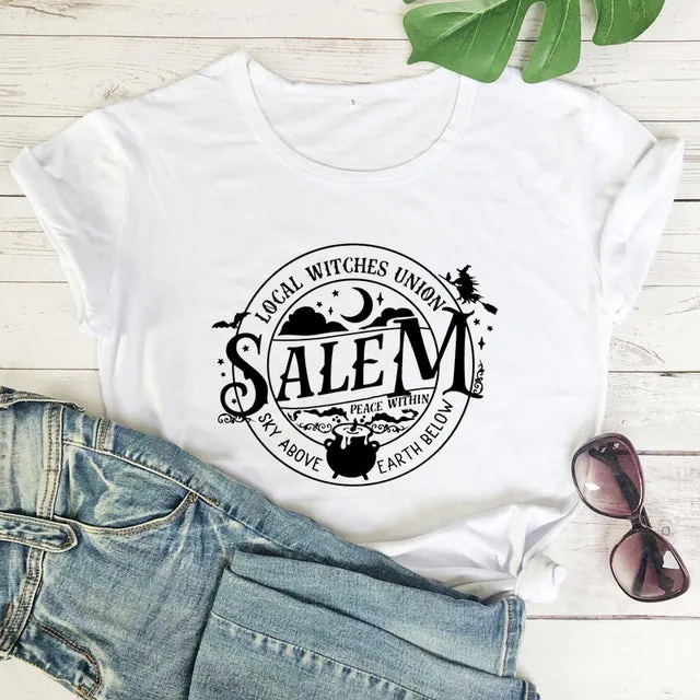 Local Witches Union Wiccan Salem T-shirt Short Sleeve - Sky Above Earth Below