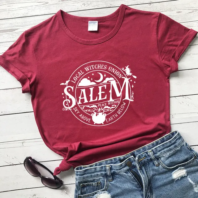 Local Witches Union Wiccan Salem T-shirt Short Sleeve - Sky Above Earth Below