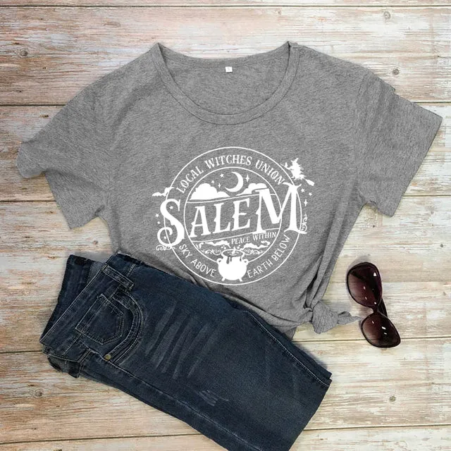 Local Witches Union Wiccan Salem T-shirt Short Sleeve - Sky Above Earth Below