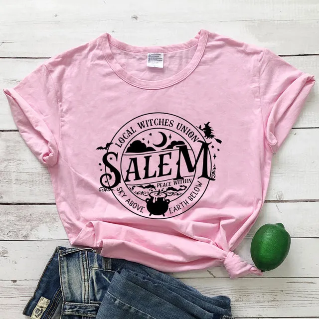 Local Witches Union Wiccan Salem T-shirt Short Sleeve - Sky Above Earth Below