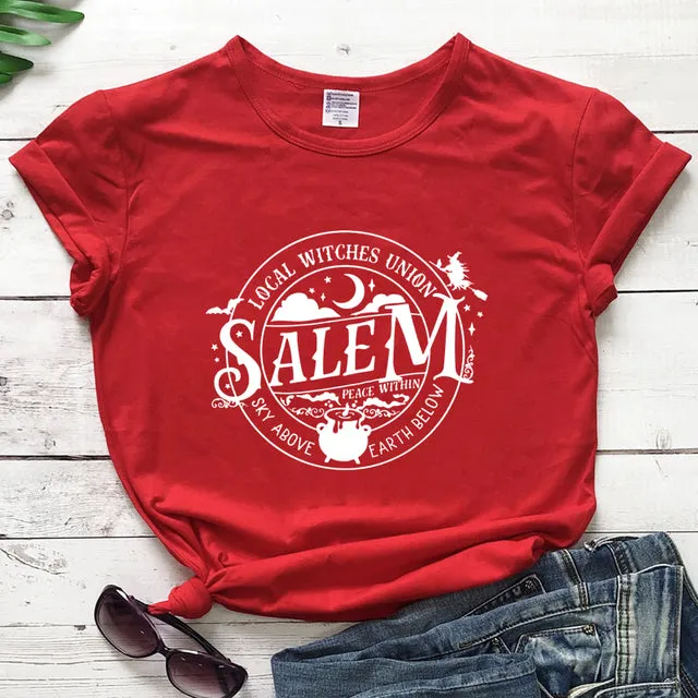 Local Witches Union Wiccan Salem T-shirt Short Sleeve - Sky Above Earth Below