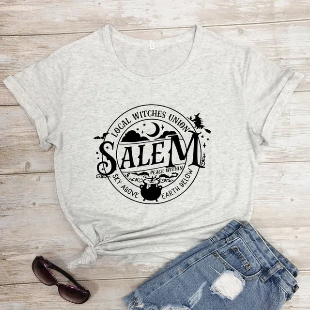 Local Witches Union Wiccan Salem T-shirt Short Sleeve - Sky Above Earth Below