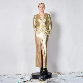 Long elegant metallic dress wholesale