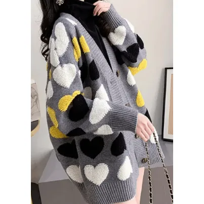 Long Sleeve Hearts Cardigan